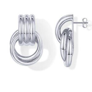 14K Gold Plated Chunky Dangle Door Knocker Earrings